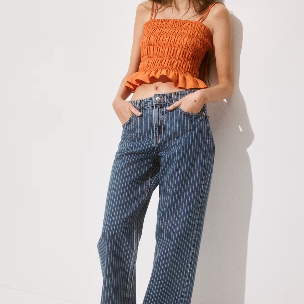 H&M Blue High Rise Relaxed Jeans